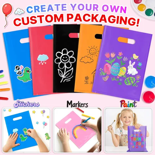 Miniatura 4 de ANZNKU 50 bolsas negras de recuerdo de fiesta, 8 x 11 pulgadas, bolsa de regalo para dulces de Pascua, joyas artesanales, bolsas de regalo