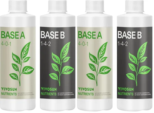 Miniatura 12 de VIVOSUN Paquete de Nutrientes Líquidos Base A & B, Fertilizante Hidropónico para Crecimiento Grande, Apoya Etapas Vegetativas y de Floración