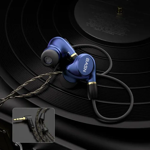 Miniatura 4 de BASN Metalen - Auriculares intrauditivos con 4 controladores, IEMs con aislamiento de ruido con graves profundos, para músicos, cantantes, Azul