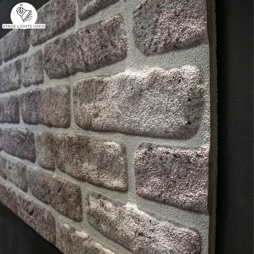 Miniatura 7 de Dundee Deco Paneles de pared 3D de ladrillo sintético, revestimiento, paneles de pared con aspecto de piedra blanca y gris, revestimiento de espuma