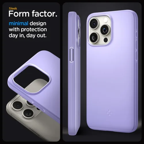 Miniatura 3 de Spigen Funda delgada diseñada para iPhone 15 Pro Max (2023) [carcasa dura] [protección de grado militar] - morado iris