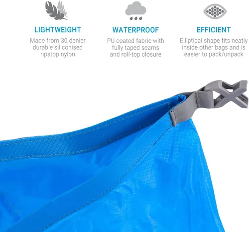 Miniatura 3 de Lifeventure Bolsa seca ultraligera, tela antidesgarros siliconada con costuras totalmente selladas, saco seco ligero impermeable para kayak