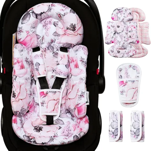 Miniatura 7 de BOMOLOUR Inserto de Asiento de Coche para Bebés con Cojín Removible para Recién Nacido, Inserto Reversible para Asiento de Coche con Soporte