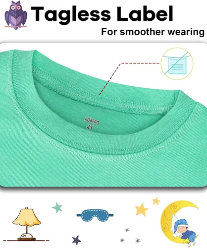 Miniatura 2 de KOBERO Boys Pajamas 4 Pieces Long Set 100% Cotton Sleepwear Size 18 Months-12 Years