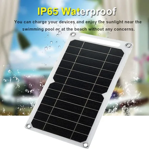 Miniatura 3 de Mini 5V 6W Panel Solar USB, Cargador Solar Portátil de 5 Voltios 6 Vatios de Alta Eficiencia Monocristalino con Cable de 55 Pulgadas para Celular