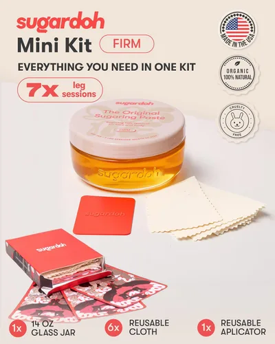 Miniatura 2 de Kit de Cera de Azúcar Sugardoh para Mujeres Visto en Shark Tank (Kit Vintage Firme) - Para Axilas, Bikini y Principiantes - Depilación con Cera