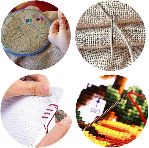 Miniatura 6 de Hekisn - Agujas romas de ojo grande, agujas de tejer de hilo de acero inoxidable, agujas de coser, agujas de tejer para manualidades, agujas