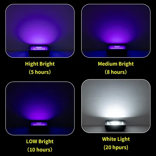 Miniatura 3 de Ontesik Luz negra recargable, reflector ultravioleta inalámbrico de 395 nm, adecuado para pesca de luz negra, campamento, bola de luz nocturna