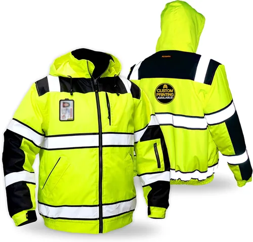 KwikSafety Chaquetas reflectantes | Bombarderos de trabajo de alta visibilidad aislados para hombre | Amarillo, Naranja, Multicolor