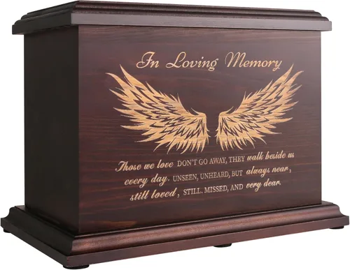 Urnas conmemorativas de cremación para cenizas humanas, hombres y mujeres, caja de urnas de madera y ataúd para cenizas, hombres, mujeres y niños,
