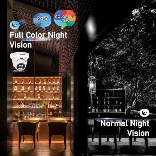 Miniatura 4 de Marquis Cámara domo de torreta IP PoE de 6MP con micrófono, gran angular de 0.110 in, visión nocturna a todo color 24/7, luz dual, resistente a