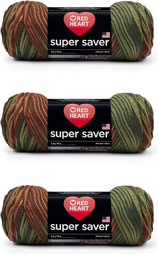 Miniatura 33 de Red Heart Hilo Super Saver, paquete de 3, estampado artístico, 3 unidades Estampado De Artista