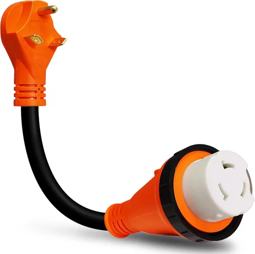 Miniatura 14 de True Mods 30A 125V a 30A 125V Adaptador de energía para RV, Cable de enchufe [NEMA L5-30R 3 puntas hembra a TT-30P 3 pines macho]