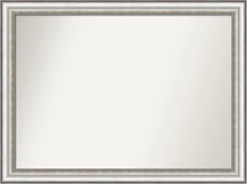 Miniatura 256 de Amanti Art Espejo de baño plateado para sobre el fregadero, 26 x 26 pulgadas, espejo cuadrado de plata antigua, marco de madera tradicional mediano