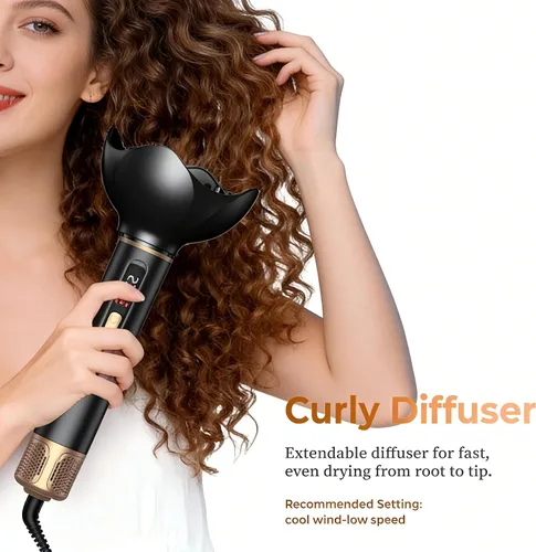 Miniatura 6 de UKLISS Cepillo secador de pelo 6 en 1 y moldeador de aire, cepillo profesional con pantalla LCD, multiestilizador para volumen y brillo, calor