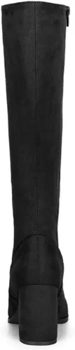 Miniatura 3 de Allegra K Botas altas hasta la rodilla con cremallera lateral y tacón grueso para mujer
