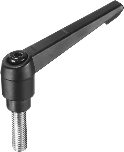 Miniatura 7 de uxcell Manija de palanca de sujeción ajustable M5 x 0.787 in óxido negro métrico acero al carbono macho roscado perillas de mano con botón