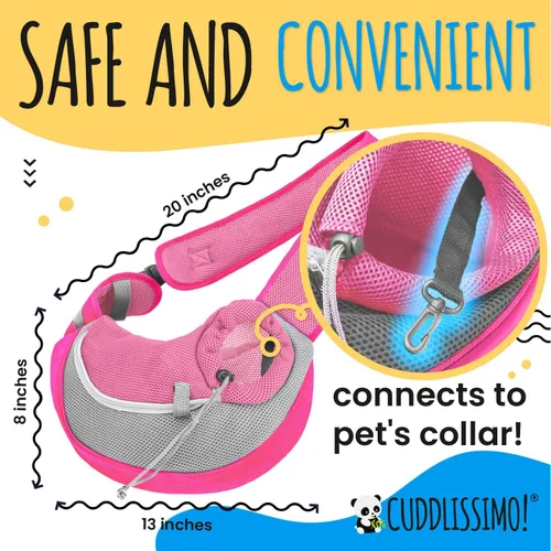 Miniatura 6 de Cuddlissimo! Portaequipajes para mascotas - Tamaño cuidadosamente calculado para cachorros y gatos de raza taza de té y juguete (menos de 6 libras)