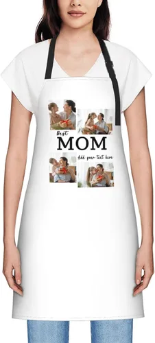 Miniatura 57 de Delantales personalizados para mujer, diseño de delantal de chef ajustable con nombre, textos, fotos, flores, regalos para el día de la madre