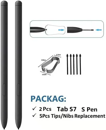 Miniatura 2 de 2 lápices capacitivos Tab S9 de repuesto para Samsung Galaxy Tab S7/S7+, S8/S8+ Plus/S8 Ultra, S9/S9+/S9 Ultra S Pen todas las versiones