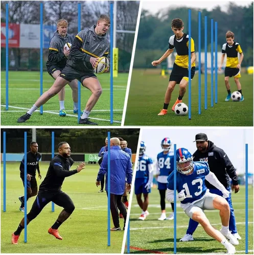 Miniatura 6 de HOTOOLME Equipo de entrenamiento de agilidad, equipo de entrenamiento de fútbol incluye 6 postes de agilidad, escalera de agilidad, 10 conos