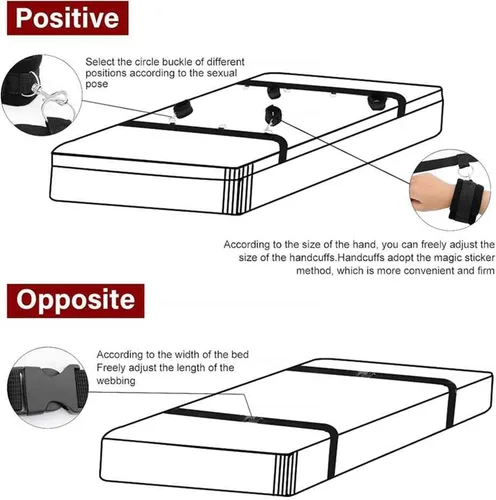 Miniatura 6 de Bed Bonage Restricciones sexuales para adultos, bandas de resistencia sexual para cama tamaño King, correas de cama, kits de amarres de cama