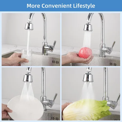 Miniatura 4 de Hygie Rinse Reemplazo de la cabeza del grifo del fregadero de cocina, accesorio rociador de 4 grifos rociadores con giro de ángulo grande, rosca
