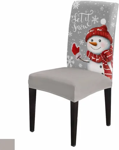 Miniatura 22 de Funda para silla de comedor, diseño de árbol de Navidad, leopardo, rojo, verde, negro, blanco, copos de nieve, protector para silla de invierno
