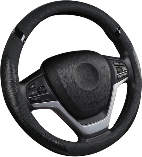 Miniatura 7 de Cxtiy - Funda de cuero para volante, universal para mujer, para auto, 15 pulgadas (rosa)