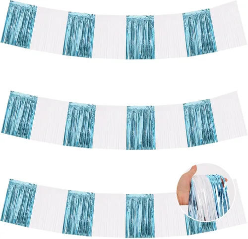 Miniatura 15 de BEISHIDA 3 Paquetes de Guirnalda de Flecos de Lámina Metálica Arcoíris Oscuro para Colgar en la Pared, Banderas de Oropiel para Halloween, Flotas