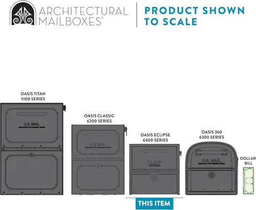 Miniatura 11 de Architectural Mailboxes Oasis® Eclipse™ Buzón Seguro con Cerradura Aprobado por USPS, Resistente, Anti-Robo de Acero Montado en Poste para Exterior