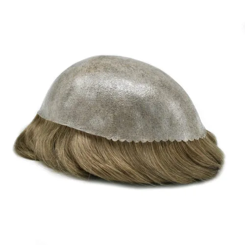Miniatura 36 de Sistema de cabello humano tipo tupé para hombre, tupé gris, piezas de cabello completo de poliéster para hombres, tupé de inyección de poliuretano