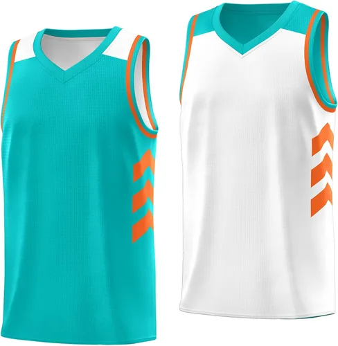 Miniatura 6 de KXK Camiseta de baloncesto reversible en blanco para hombre, uniforme de equipo, atlético, hip hop, camisetas de baloncesto S-4XL