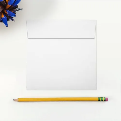 Miniatura 3 de LUXPaper Sobres cuadrados de invitación Despegar y prensar 5 x 5 pulgadas Blanco brillante Texto de 80 libras Cantidad de 500