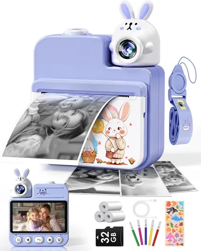 Miniatura 7 de Cámara para niños con impresión instantánea, juguetes, regalos de Navidad y cumpleaños para niñas y niños, cámara digital para niños de 3.0