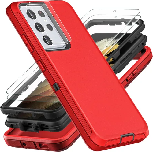 Miniatura 10 de YKHJKLEC Funda para Samsung Galaxy S21 Ultra, con 2 piezas [protector de pantalla de TPU flexible autorreparable y protector de lente de cámara]