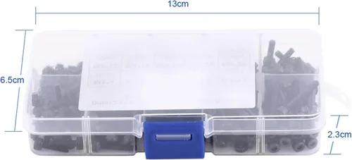 Miniatura 6 de Juego surtido de tornillos M3, 280 unidades, acero de aleación de grado 12.9, cabeza hexagonal, cabeza de botón, tornillos, tuercas y tornillos