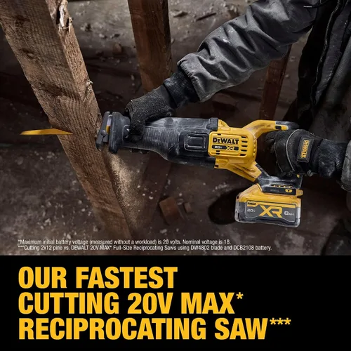 Miniatura 7 de DEWALT Kit de sierra recíproca inalámbrica XR de 20 V MAX XR POWERPACK con batería y cargador incluidos (DCS384WW1)