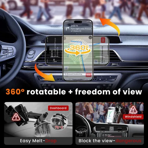Miniatura 8 de Soporte Magnético para Teléfono MagSafe para Automóvil [2025 Mejorado 22X Imanes y Ganchos Dobles] Soportes para Teléfono para tu Automóvil Soporte