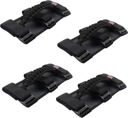 Miniatura 8 de 4 asas de agarre de barra antivuelco compatibles con Jeep Wrangler JLU JK JKU TJ YJ LJ JT JL y Gladiator JT 1955-2022 UTV y ATV (negro)