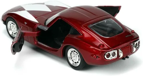 Miniatura 5 de Jada Toys Power Rangers 1:32 1967 Toyota 2000 GT - Coche fundido a presión y figura de 1.65 pulgadas Red Rangers, juguetes para K a partir de 8 años