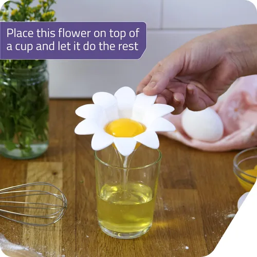 Miniatura 6 de Peleg Design Separador de huevos de plástico de margarita, divisor de yema de clara de huevo, utensilios de cocina, herramientas para hornear