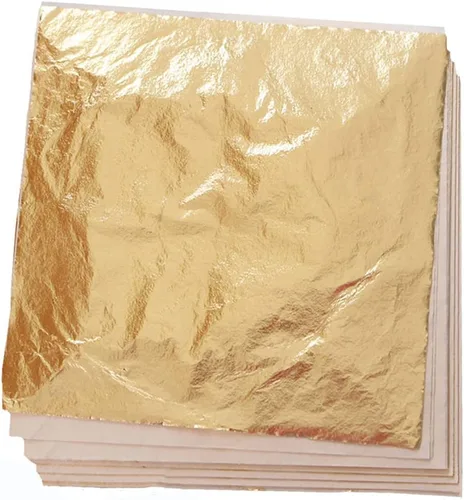 100 hojas de imitación de oro para arte, decoración de manualidades, manualidades doradas, marcos, 5.5 x 5.5 pulgadas