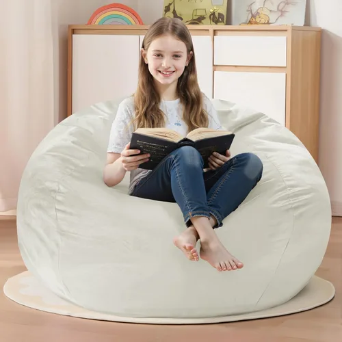 Miniatura 36 de Homguava - Sillón puff de 3 pies Sillón estilo puff grande de 3 pulgadas con relleno de espuma viscoelástica, sofá suave con funda de terciopelo