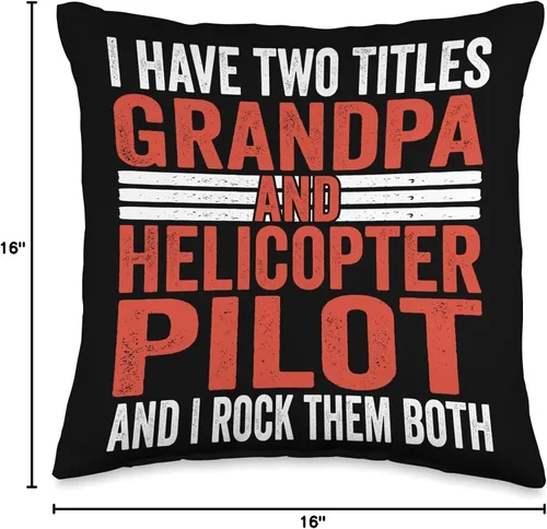 Miniatura 4 de Aviation Aircraft and RC Helicopter Pilot Gifts Aviator Two Titles - Almohada de piloto para abuelo y helicóptero, 16 x 16 pulgadas, multicolor