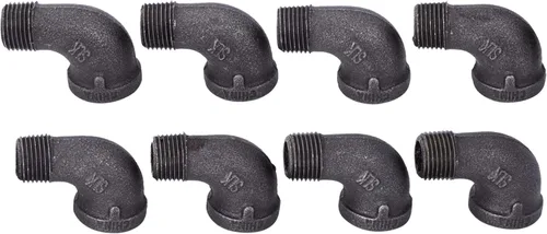 Miniatura 24 de PIPE DECOR - Accesorio de tapa de 1/2 pulgada, accesorios de hierro maleable negro para tuberías, pezones y accesorios estándar de 1/2 pulgada