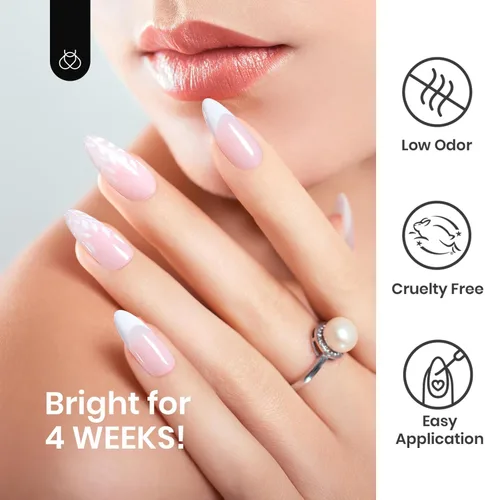 Miniatura 6 de beetles Gel Polish Swirl Nail Art - Esmalte de uñas de gel blanco, 1 unidad de 0.2 fl oz, pintura clásica de uñas de color blanco para línea