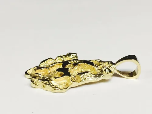 Miniatura 6 de TEX Colgante de pepita de oro amarillo de 14 k, 1.732x1.063 in