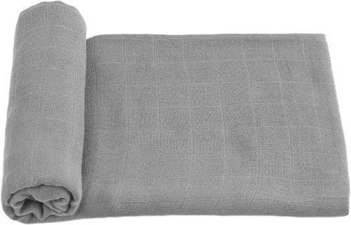 Miniatura 3 de Manta de muselina 100% viscosa hecha de bambú, color gris sólido, unisex, manta de muselina suave y sedosa, manta de recepción neutra para recién