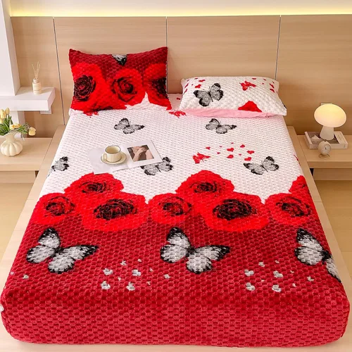 Miniatura 11 de ZIQINPSQ Sábana Bajera Ajustada de Forro Polar Tamaño Individual - Sábanas de Forro Polar Ultra Suaves y Peludas para Invierno, Sábana Inferior